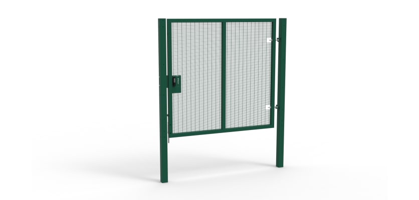 Green Apollo® 2.0m High x 2.0m Wide 358 Prison Mesh Single Gate Kit with Quick Exit Digital Lock
