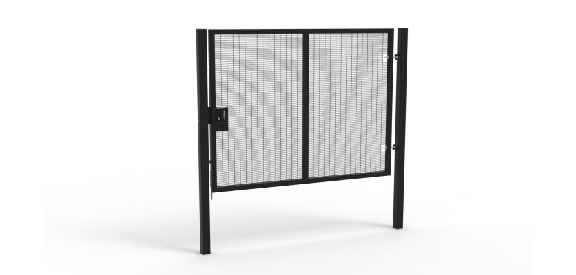 Black Apollo® 2.0m High x 2.5m Wide 358 Prison Mesh Single Gate Kit with Latch Lock