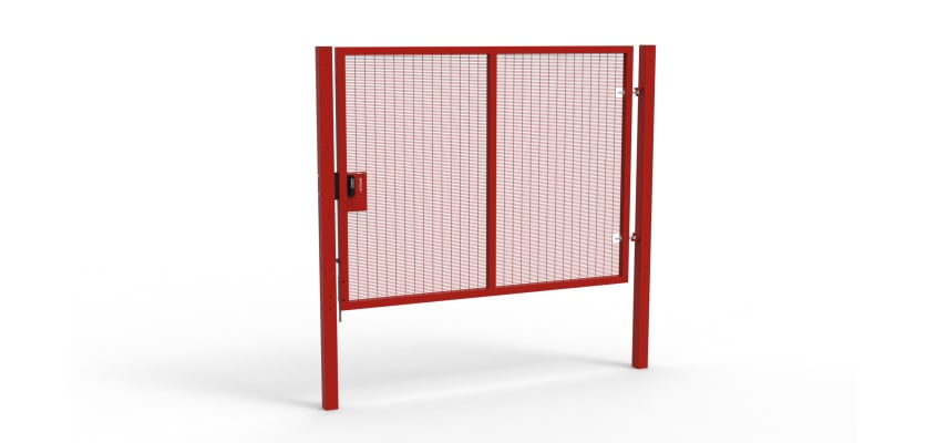 Red Apollo® 2.0m High x 2.5m Wide 358 Prison Mesh Single Gate Kit with Quick Exit Digital Lock