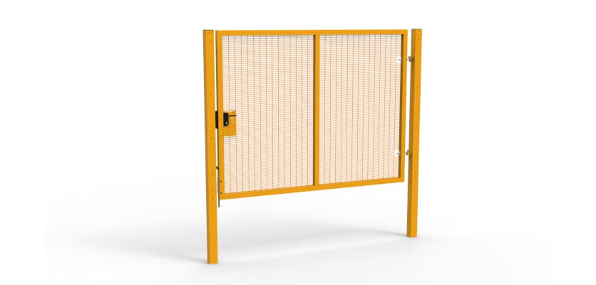 Yellow Apollo® 2.0m High x 2.5m Wide 358 Prison Mesh Single Pedestrian Gate Kit with Latch Lock with Handles