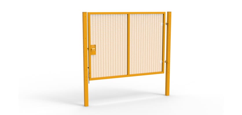 Yellow Apollo® 2.0m High x 2.5m Wide 358 Prison Mesh Single Gate Kit with Unislide Latch