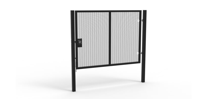 Black Apollo® 2.0m High x 2.5m Wide 358 Prison Mesh Single Gate Kit with Unislide Latch