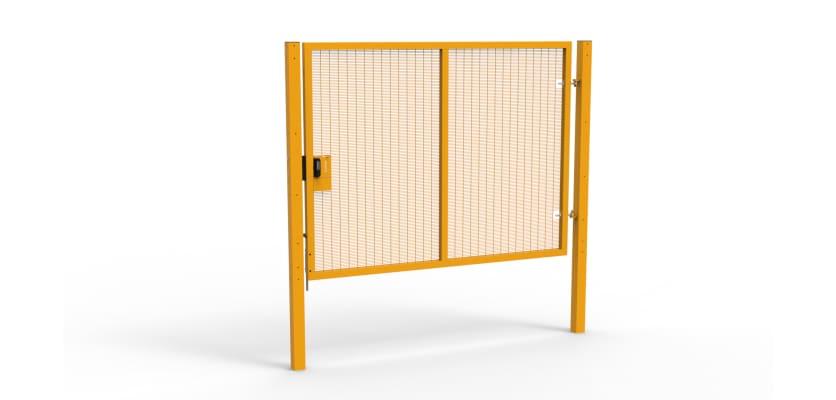 Yellow Apollo® 2.0m High x 2.5m Wide 358 Prison Mesh Single Gate Kit with Quick Exit Digital Lock