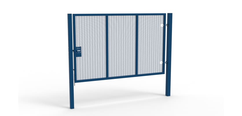 Blue Apollo® 2.0m High x 3.0m Wide 358 Prison Mesh Single Gate Kit with Unislide Latch