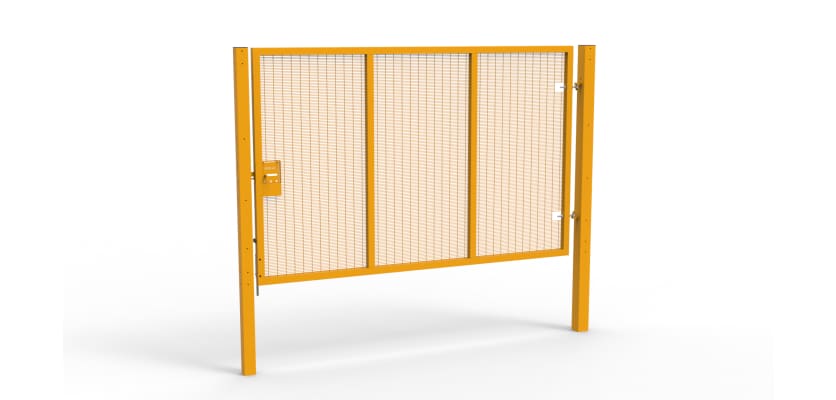 Yellow Apollo® 2.0m High x 3.0m Wide 358 Prison Mesh Single Gate Kit with Unislide Latch