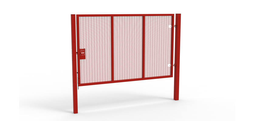 Red Apollo® 2.0m High x 3.0m Wide 358 Prison Mesh Single Gate Kit with Unislide Latch