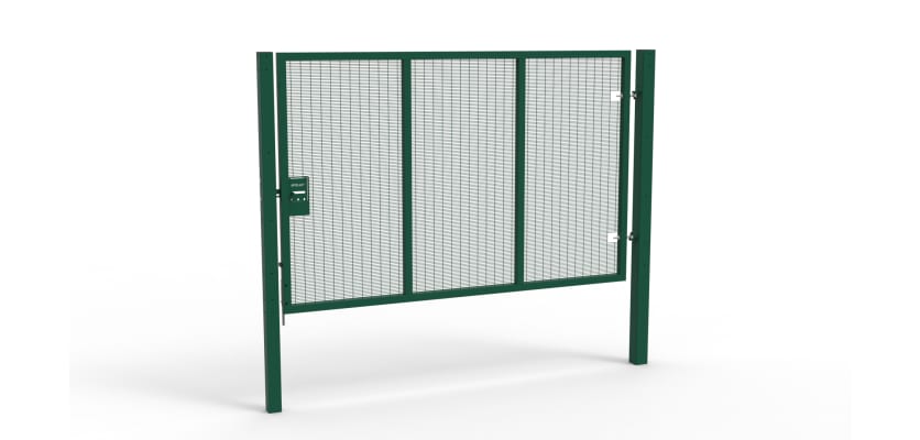 Green Apollo® 2.0m High x 3.0m Wide 358 Prison Mesh Single Gate Kit with Unislide Latch