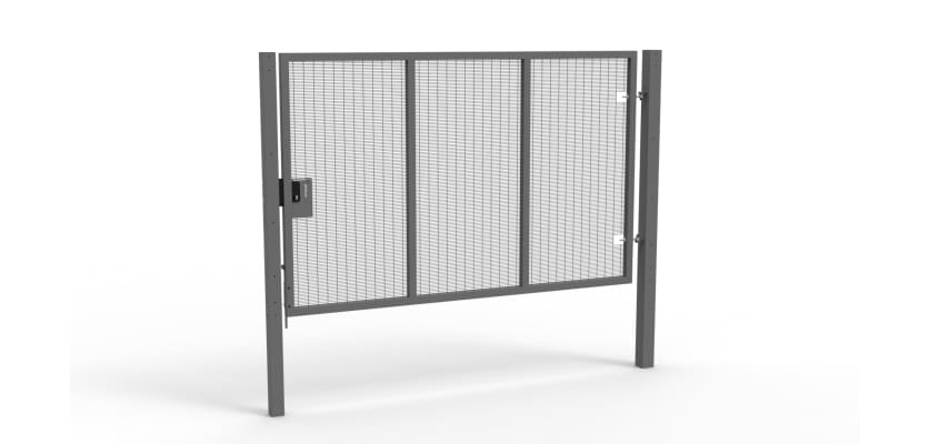 Grey Apollo® 2.0m High x 3.0m Wide 358 Prison Mesh Single Gate Kit with Latch Lock