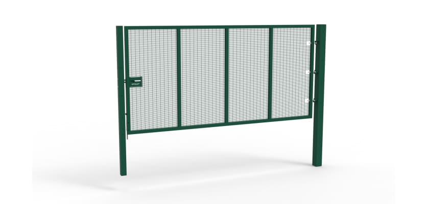Durable Apollo® 2.0m high by 5.0m wide 358 prison mesh single leaf gate kit designed for secure access control.