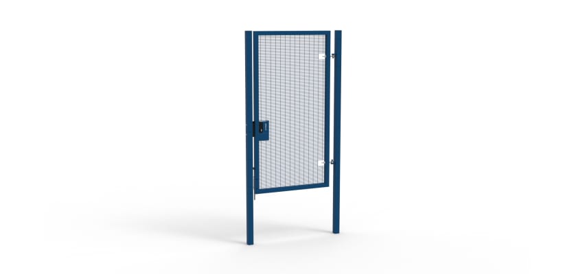 A Blue 2.4m high x 1.2m Wide Single Leaf 358 Apollo Security Gate with Latch Lock 