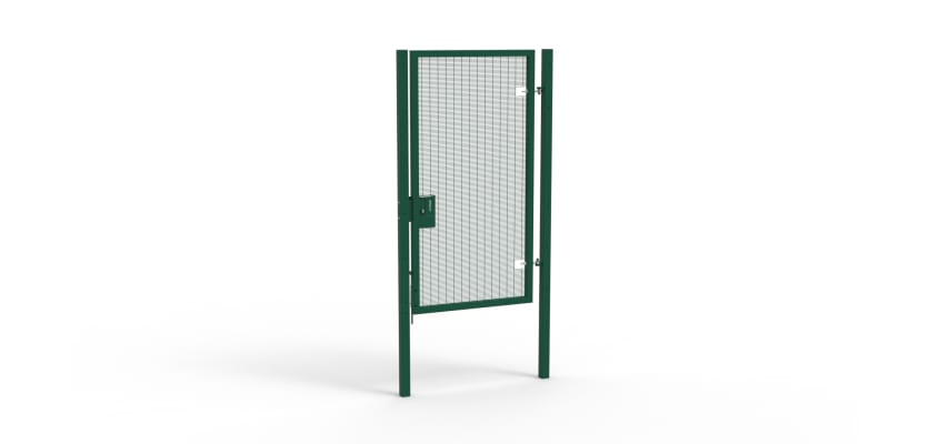 A Green 2.4m high x 1.2m Wide Single Leaf 358 Apollo Security Gate with Latch Lock 