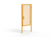 A Yellow 2.4m high x 1.2m Wide Single Leaf 358 Apollo Security Gate with Unislide Latch