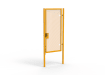 A Yellow 2.4m high x 1.2m Wide Single Leaf 358 Apollo Security Gate with Quick Exit Digilock