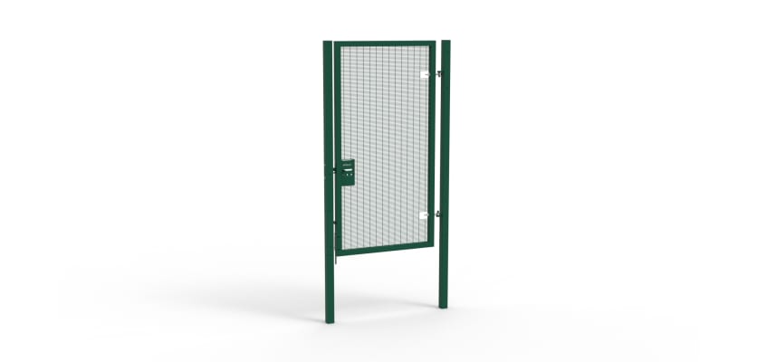 A Green 2.4m high x 1.2m Wide Single Leaf 358 Apollo Security Gate with Unislide Latch