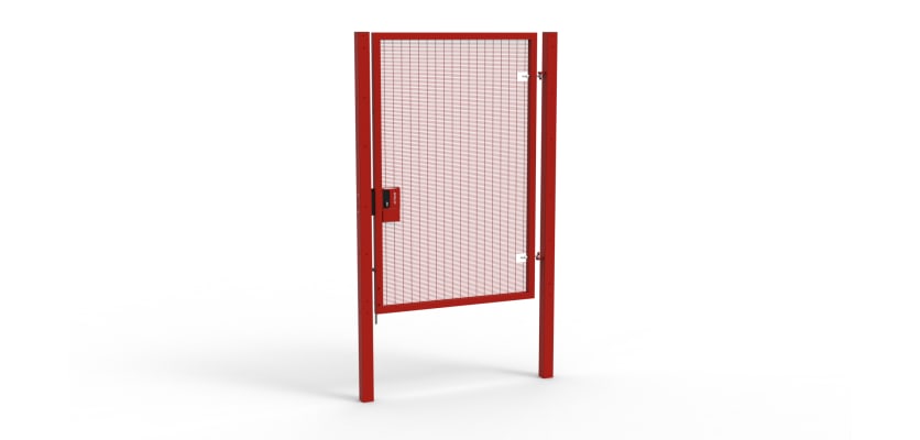 A Red 2.4m high x 1.5m Wide Single Leaf 358 Apollo Security Gate with Latch Lock