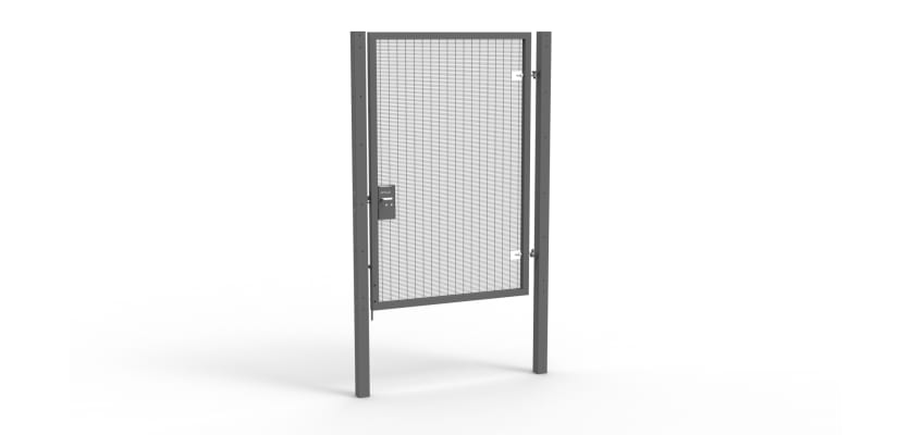 A Grey 2.4m high x 1.5m Wide Single Leaf 358 Apollo Security Gate with Unislide Latch