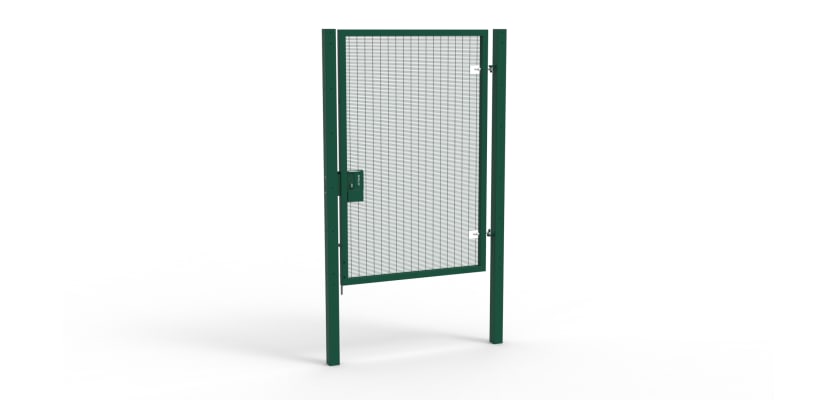 A Green 2.4m high x 1.5m Wide Single Leaf 358 Apollo Security Gate with Latch Lock