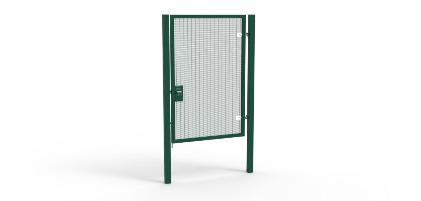 A Green 2.4m high x 1.5m Wide Single Leaf 358 Apollo Security Gate with Unislide Latch