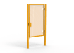 A Yellow 2.4m high x 1.5m Wide Single Leaf 358 Apollo Security Gate with Quick Exit Digilock