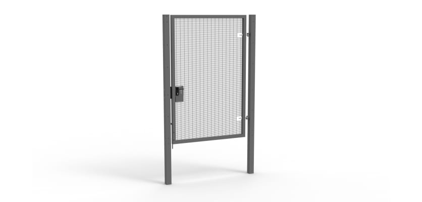 A Grey 2.4m high x 1.5m Wide Single Leaf 358 Apollo Security Gate with Latch Lock Handles