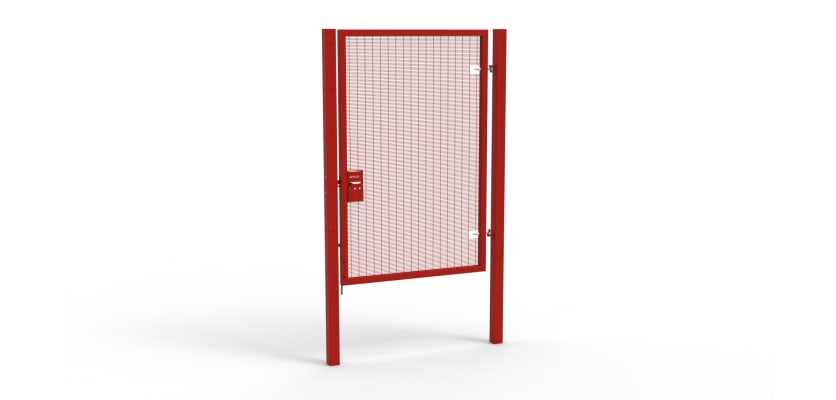 A Red 2.4m high x 1.5m Wide Single Leaf 358 Apollo Security Gate with Unislide Latch