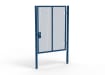 A Blue 2.4m high x 2.0m Wide Single Leaf 358 Apollo Security Gate with Unislide Latch