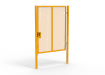 A Yellow 2.4m high x 2.0m Wide Single Leaf 358 Apollo Security Gate with Latch Lock Handles