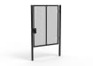 A Black 2.4m high x 2.0m Wide Single Leaf 358 Apollo Security Gate with Latch Lock