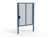 A Blue 2.4m high x 2.0m Wide Single Leaf 358 Apollo Security Gate with Quick Exit Digilock