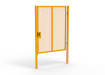 A Yellow 2.4m high x 2.0m Wide Single Leaf 358 Apollo Security Gate with Latch Lock