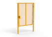 A Yellow 2.4m high x 2.0m Wide Single Leaf 358 Apollo Security Gate with Quick Exit Digilock