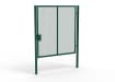 A Green 2.4m high x 2.5m Wide Single Leaf 358 Apollo Security Gate with Latch Lock Handles