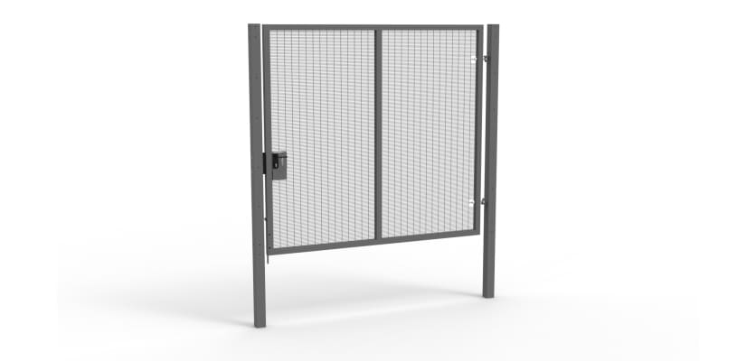 A Grey 2.4m high x 2.5m Wide Single Leaf 358 Apollo Security Gate with Latch Lock Handles