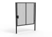 A Black 2.4m high x 2.5m Wide Single Leaf 358 Apollo Security Gate with Latch Lock Handles