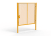 A Yellow 2.4m high x 2.5m Wide Single Leaf 358 Apollo Security Gate with Unislide Latch