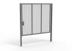 A Grey 2.4m high x 3.0m Wide Single Leaf 358 Apollo Security Gate with Unislide Latch