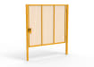 A Yellow 2.4m high x 3.0m Wide Single Leaf 358 Apollo Security Gate with Latch Lock Handles