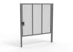 A Grey 2.4m high x 3.0m Wide Single Leaf 358 Apollo Security Gate with Latch Lock Handles