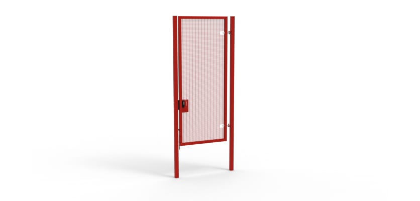 A Red 3.0m high x 1.2m Wide Single Leaf 358 Apollo Security Gate with Quick Exit Digilock