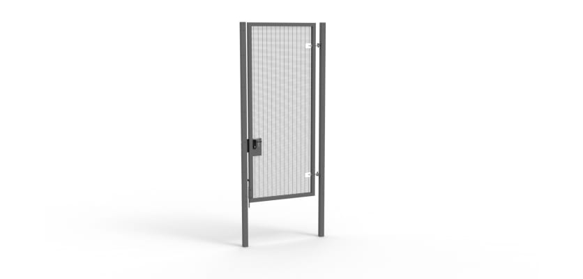 A Grey 3.0m high x 1.2m Wide Single Leaf 358 Apollo Security Gate with Latch Lock Handles