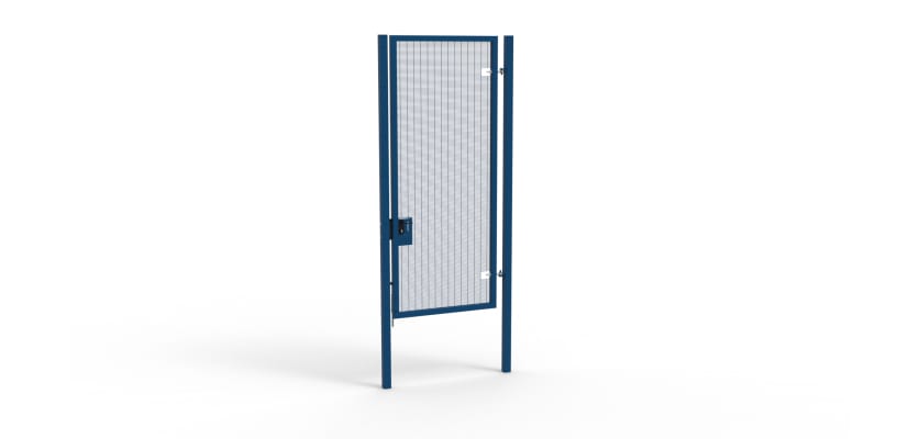 A Blue 3.0m high x 1.2m Wide Single Leaf 358 Apollo Security Gate with Latch Lock Handles