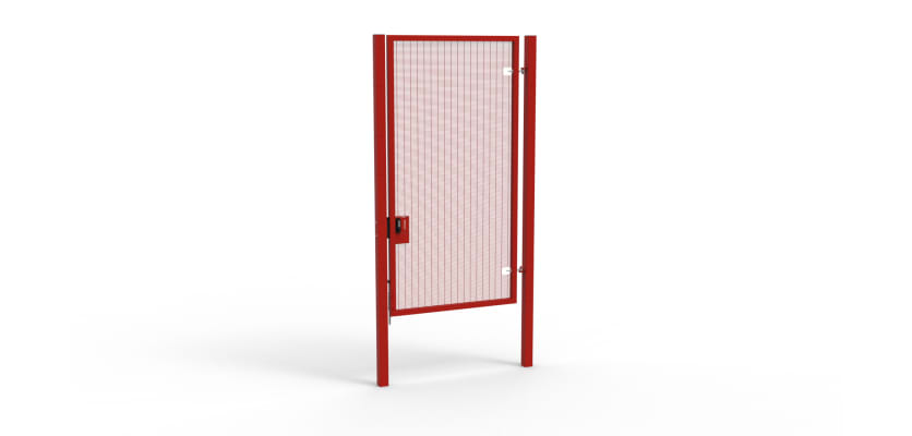 A Red 3.0m high x 1.5m Wide Single Leaf 358 Apollo Security Gate with Quick Exit Digilock