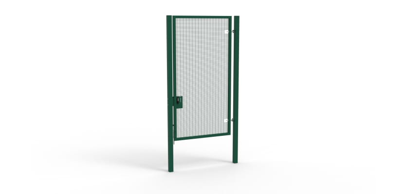 A Green 3.0m high x 1.5m Wide Single Leaf 358 Apollo Security Gate with Quick Exit Digilock