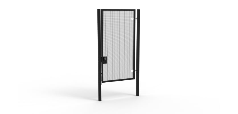 A Black 3.0m high x 1.5m Wide Single Leaf 358 Apollo Security Gate with Quick Exit Digilock