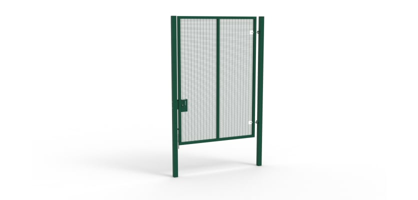 A Green 3.0m high x 2.0m Wide Single Leaf 358 Apollo Security Gate with Latch Lock