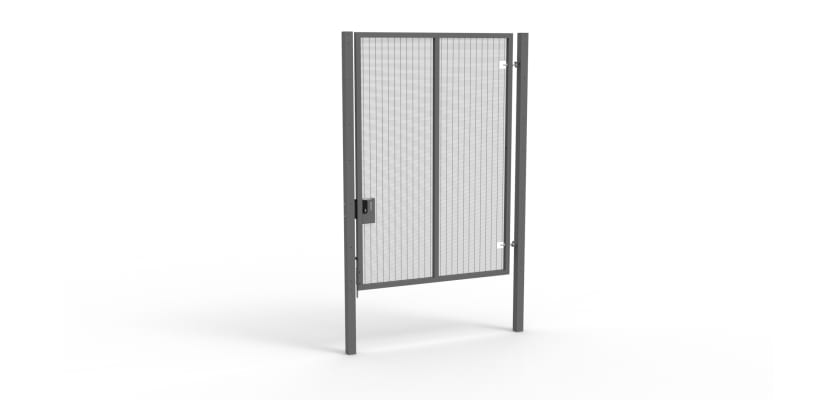 A Grey 3.0m high x 2.0m Wide Single Leaf 358 Apollo Security Gate with Latch Lock Handles