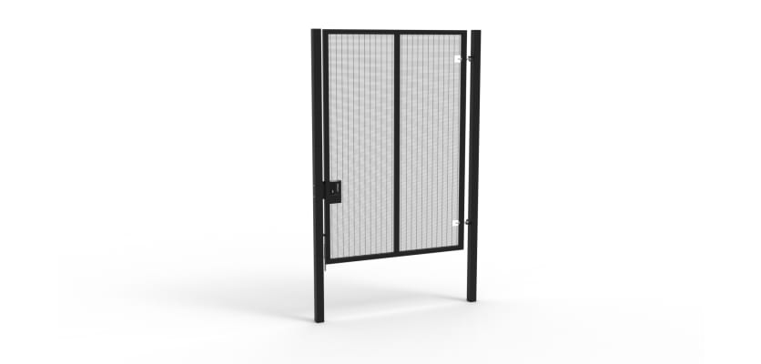 A Black 3.0m high x 2.0m Wide Single Leaf 358 Apollo Security Gate with Latch Lock Handles