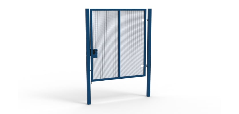 A Blue 3.0m high x 2.0m Wide Single Leaf 358 Apollo Security Gate with Latch Lock Handles