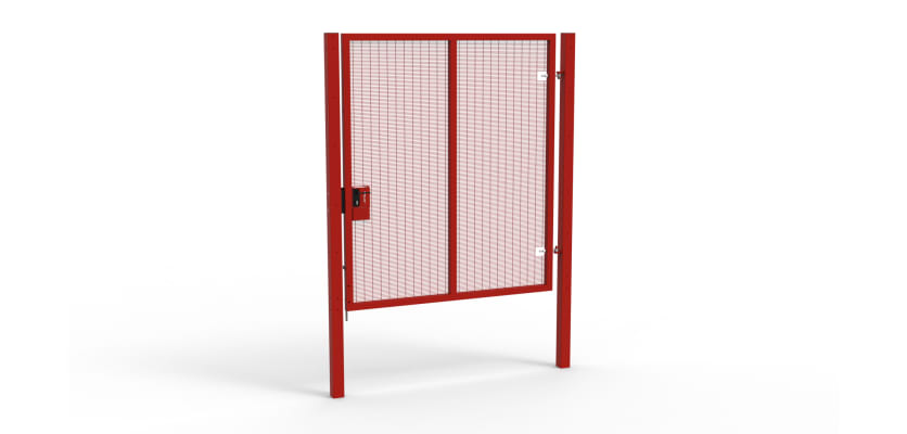 A Red 3.0m high x 2.0m Wide Single Leaf 358 Apollo Security Gate with Latch Lock Handles