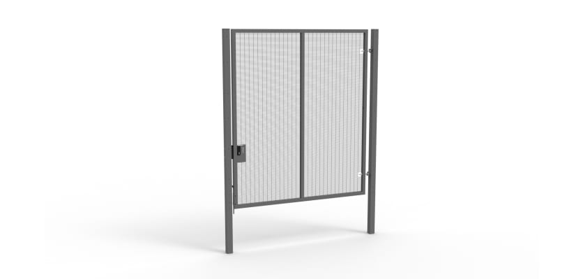 A Grey 3.0m high x 2.5m Wide Single Leaf 358 Apollo Security Gate with Latch Lock